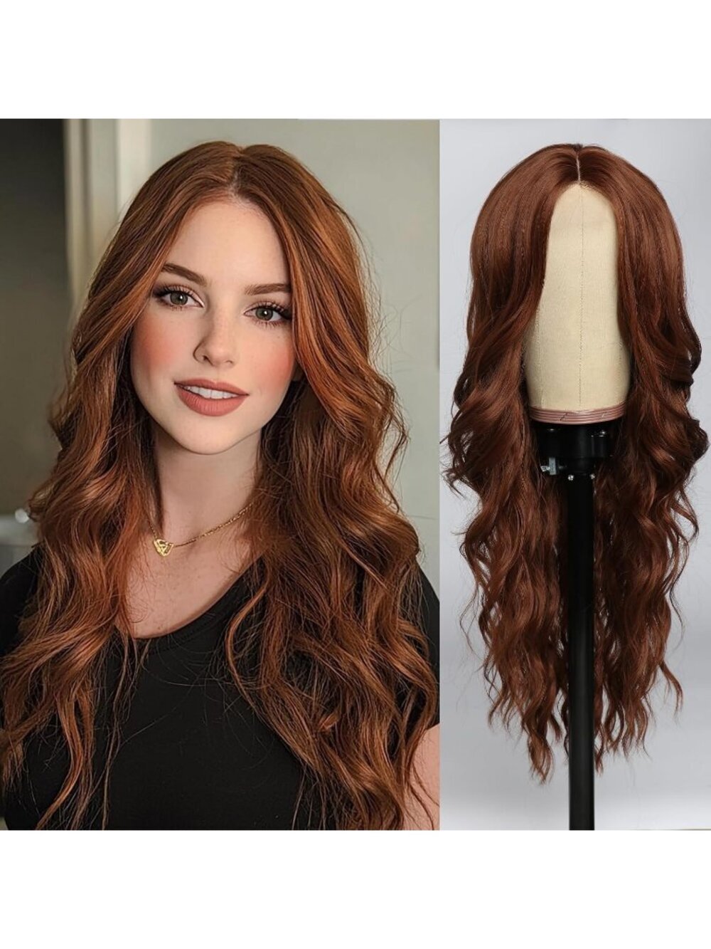 Women's Ginger 26 Inch Natural Looking Synthetic Heat Resistant Fiber Wigs